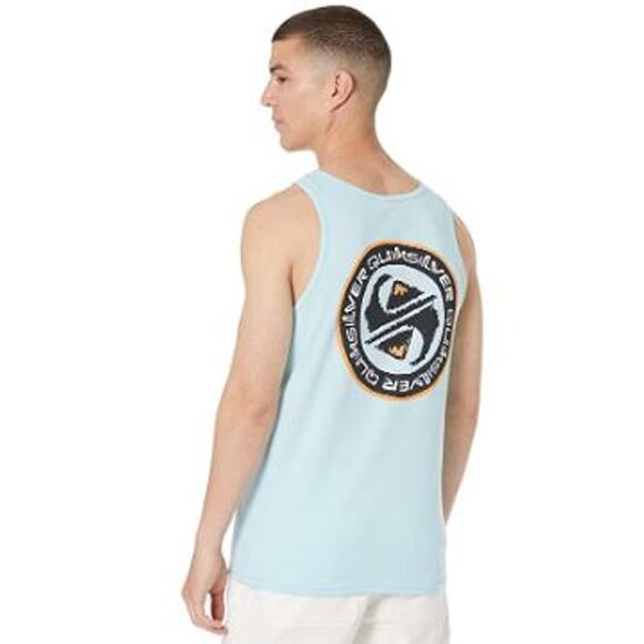 Men's light blue T Shirt tank Quiksilver Ocean Mountain size M New - Picture 2 of 8